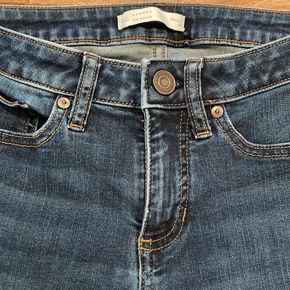 LC Lauren Conrad Women's Skinny Jeans - Dark Blue - Picture 7 of 16